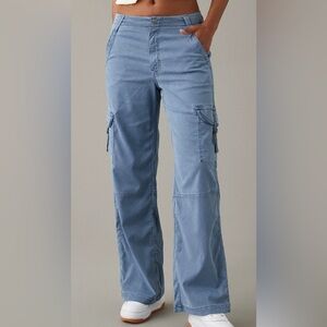 AE Dreamy Drape Stretch Super High-Waisted Cargo Baggy Wide-Leg Pant